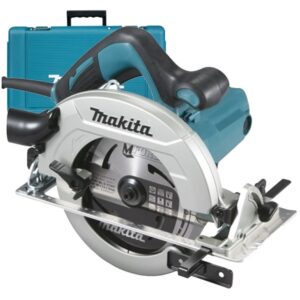 Fierastrau circular Makita HS7611K, 1600 W, 5500 RPM, 190 mm diametru disc, 65 mm adancime taiere + ghidaj lateral + cheie imbus + duza conectoare + valiza transport