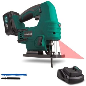 Fierastrau pendular VONROC S3_JS501DC, 4.0Ah 20V, 3+1 pozitii de pendulare, lumina de lucru LED, ghidaj paralel, ghidaj laser, cheie imbus, baterie 4.0Ah si incarcator rapid...