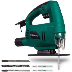 Fierastrau pendular VONROC S_JS502AC, putere 550W, potrivit pentru lemn si metal, cheie imbus, adaptor aspirator, inclus 5 panze de pendular