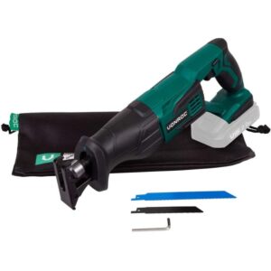 Fierastrau sabie VONROC RS501DC, compatibil cu acumulatori 20V, protectie la pornire accidentala, lumina de lucru LED, 2x panze incluse, fara baterie si incarcator, Verde/Negru